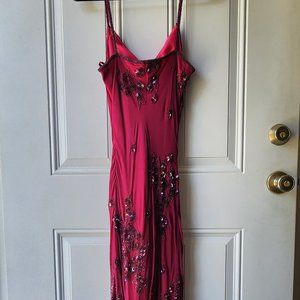Vintage burgundy Scalia beaded 90s dress